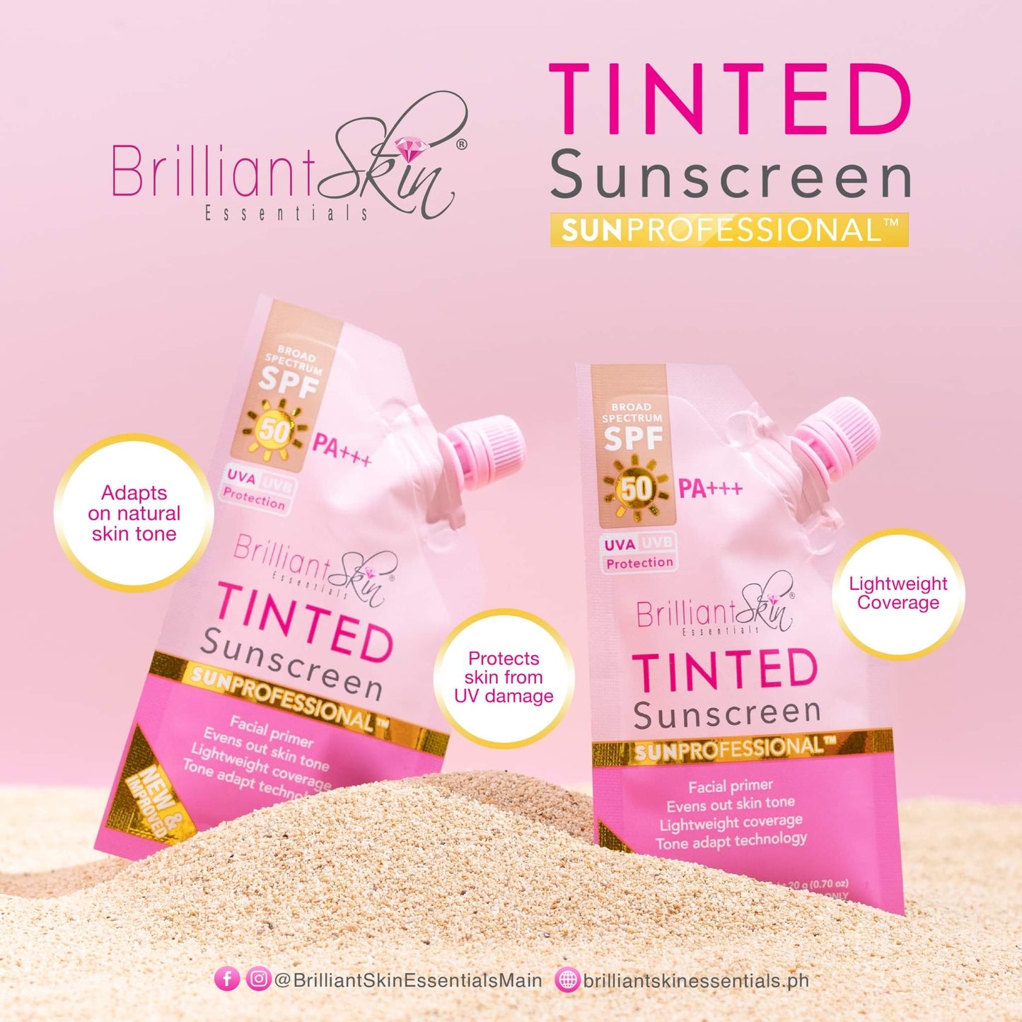 (2 Sachets) Brilliant Skin Tinted Sunscreen w/ SPF 50