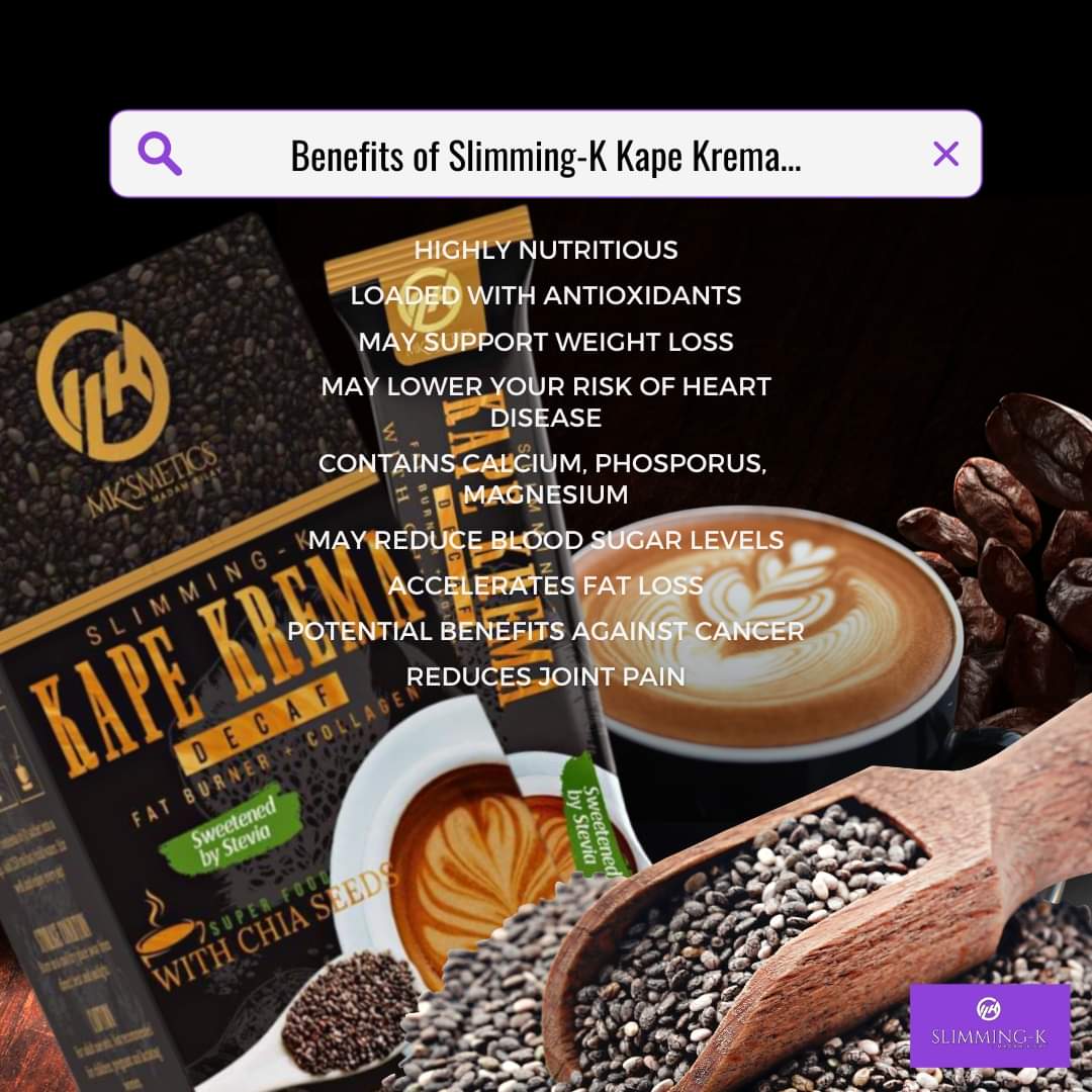 (3 Boxes) Slimming-K Kape Krema Decaf with Chia Seeds