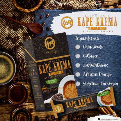 (3 Boxes) Slimming-K Kape Krema Decaf with Chia Seeds