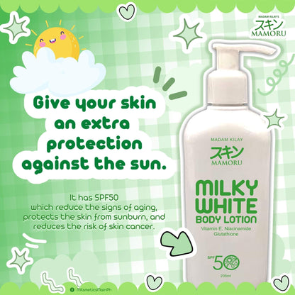 Mksmetics Mamoru Milky White Lotion and Goat Milk Body Scrub Combo